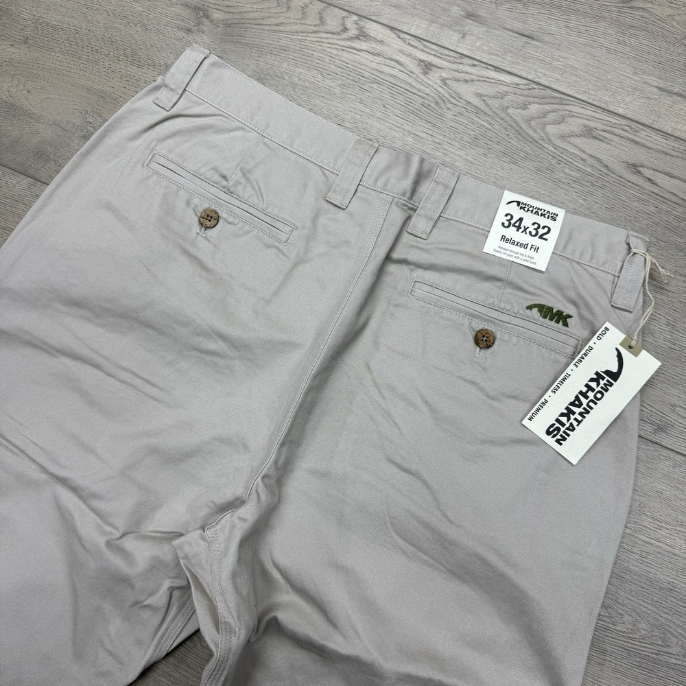 NWT Mountain Khakis Teton Twill Pant Men's Sz 34x32 Khaki Beige
